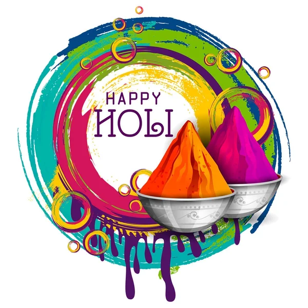 Bunte fröhliche Hoil Hintergrund für das Fest der Farben in Indien — Stockvektor