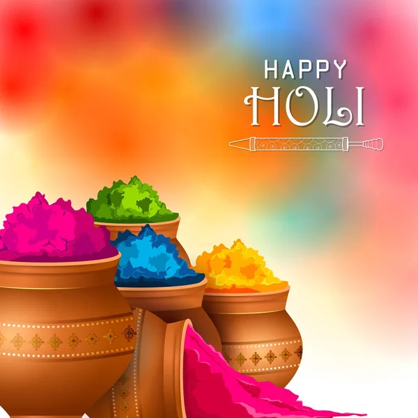 인도에서 색상의 축제에 대 한 다채로운 행복 Hoil 배경 — 스톡 벡터