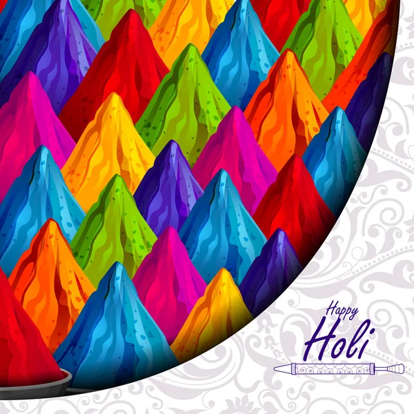 Πολύχρωμο φόντο ευτυχισμένη Hoil για το Φεστιβάλ των χρωμάτων στην Ινδία — Διανυσματικό Αρχείο