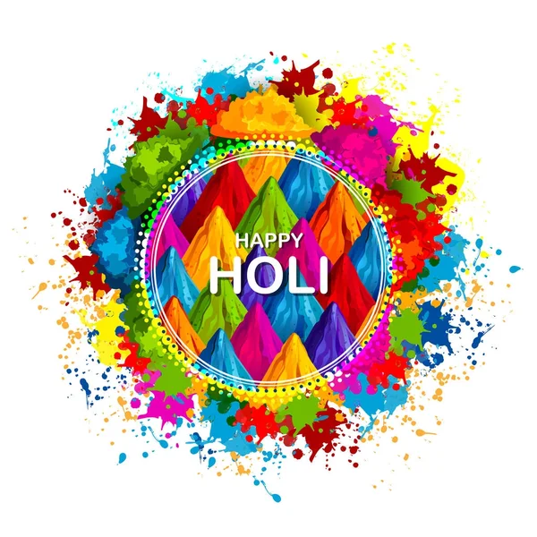 Fondo colorido Happy Hoil para el festival de colores en la India — Vector de stock