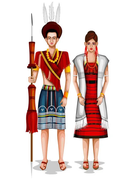 印度加的传统服饰 — 图库矢量图片