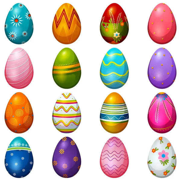 Kolorowe malowane jajko wielkanocne pozdrowienie tła — Wektor stockowy