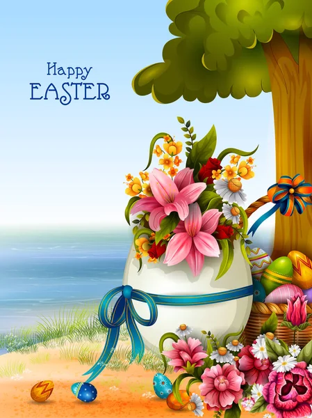 Happy Easter greeting background — Stock Vector