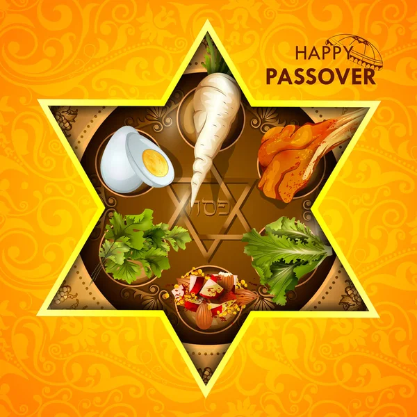 Fiesta judía de la Pascua Pesaj Seder — Vector de stock