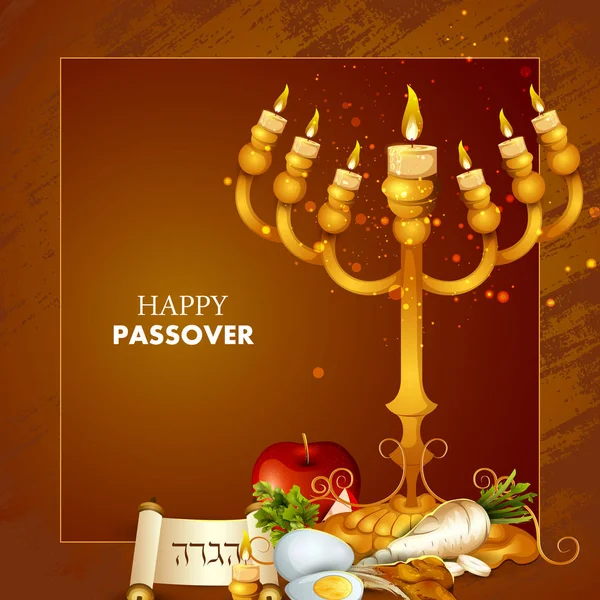Jewish holiday of Passover Pesach Seder — Stock Vector