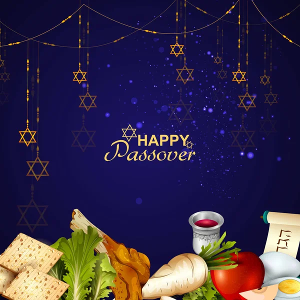 Fiesta judía de la Pascua Pesaj Seder — Vector de stock