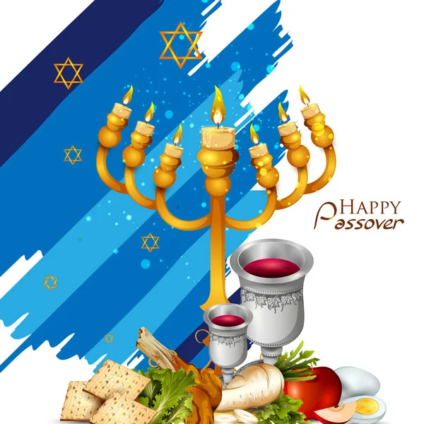 Jewish holiday of Passover Pesach Seder — Stock Vector