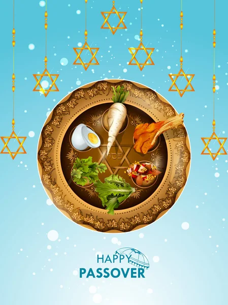 Jewish holiday of Passover Pesach Seder — Stock Vector