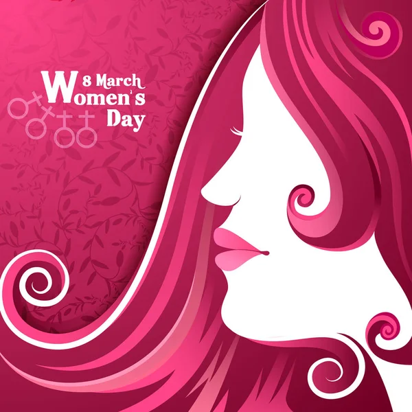 Beautiful woman for Happy International Womens Day greetings Background — Stock Vector