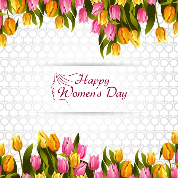 Szép virág boldog nemzetközi női nap Üdvözlet háttér — Stock Vector