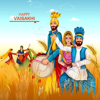 Punjabi festival Vaisakhi arka plan kutlama