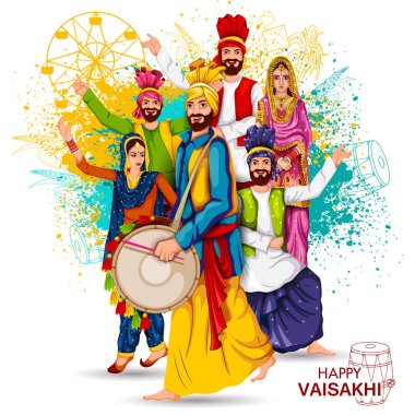 Celebration of Punjabi festival Vaisakhi background clipart