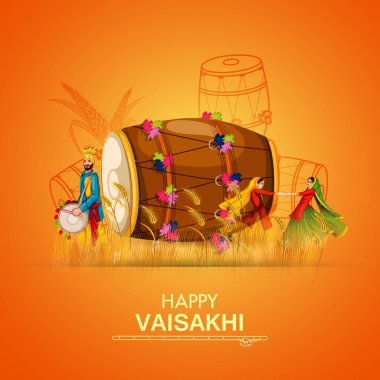 Punjabi festival Vaisakhi arka plan kutlama