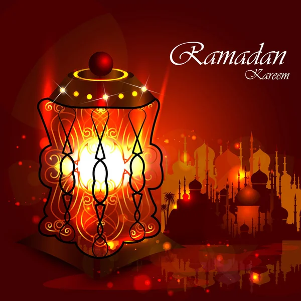 Islamic celebration background with text Ramadan Kareem — Stock Vector