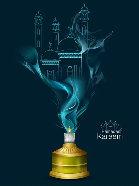 Islamitische viering achtergrond met tekst Ramadan Kareem — Stockvector