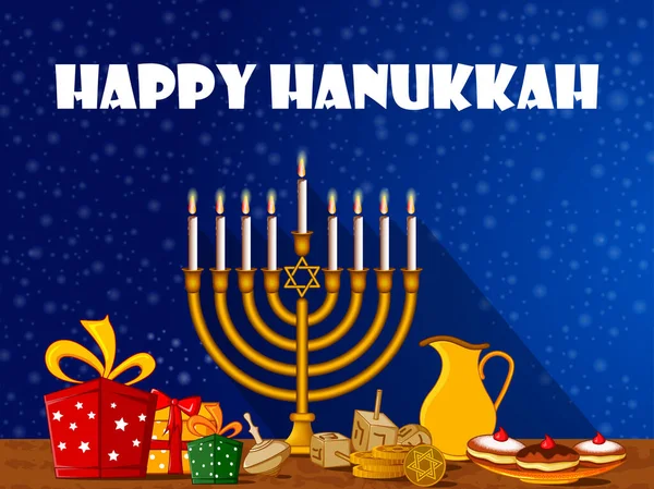 Happy Hanukkah for Israel Festival of Lights celebration — Stock Vector