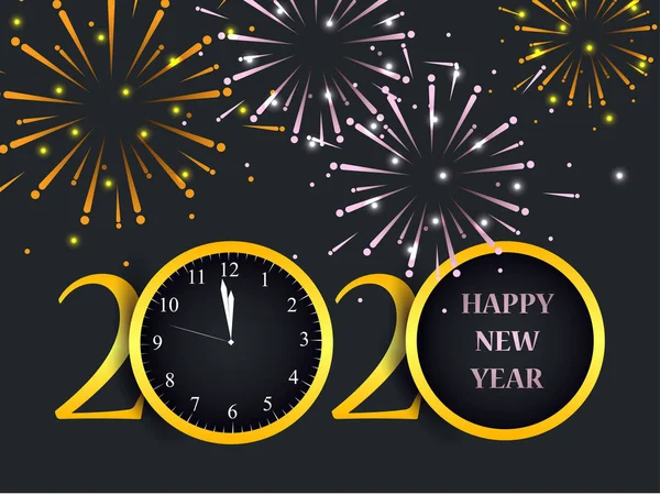 Felice anno nuovo 2020 auguri di auguri di stagione sfondo — Vettoriale Stock