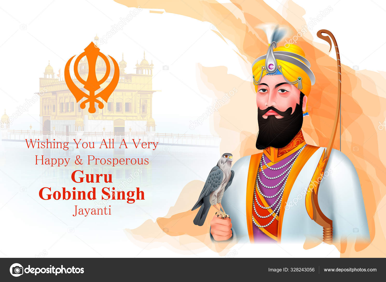 Happy Guru Gobind Singh Jayanti religious festival celebration of Sikh in  Punjab India Stock Vector Image by ©snapgalleria #328243056