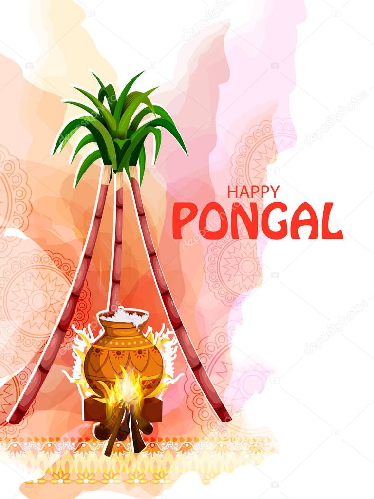 Happy Pongal festival of Tamil Nadu India background