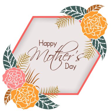 Mutlu Anneler Günü için çiçek dolu tebrik kartı tasarımı.