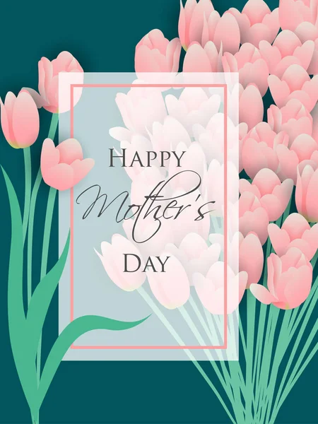 Ilustrace květinové pohlednice pro oslavu Dne šťastných matek — Stockový vektor