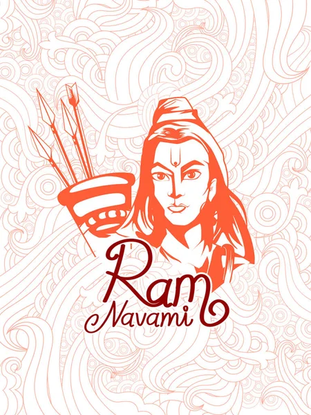 Ram Navmi arka planında Hint masajı ve Shree Rama festivali var. — Stok Vektör