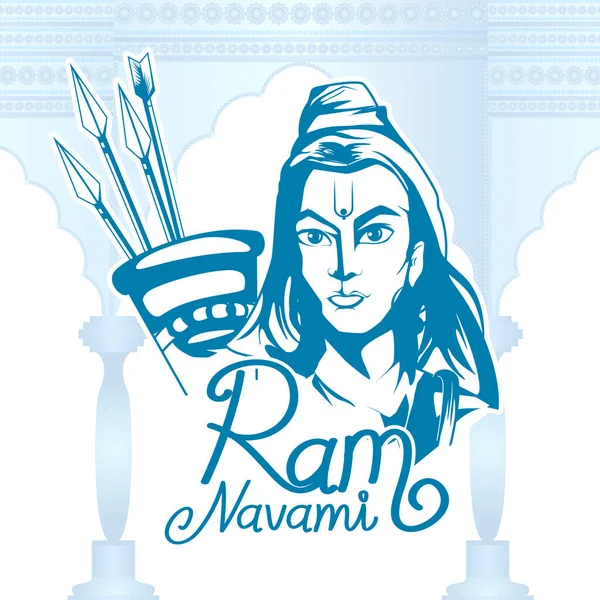 На задньому плані Рам Наві показує фестиваль Індії з масажем гінді, що означає Шрі Рама. — стоковий вектор