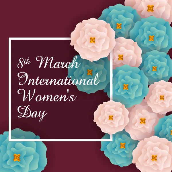 Illustratie van mooie vrouw voor Happy International Womens Day begroetingen Achtergrond — Stockvector