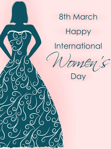 Illustratie van mooie vrouw voor Happy International Womens Day begroetingen Achtergrond — Stockvector