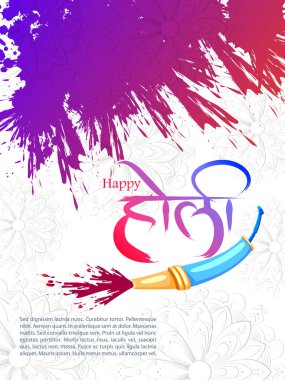 Hindistan 'daki renk festivali için renkli Happy Hoil arkaplanının çizimi