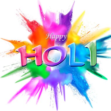 Hindistan 'daki renk festivali için renkli Happy Hoil arkaplanının çizimi