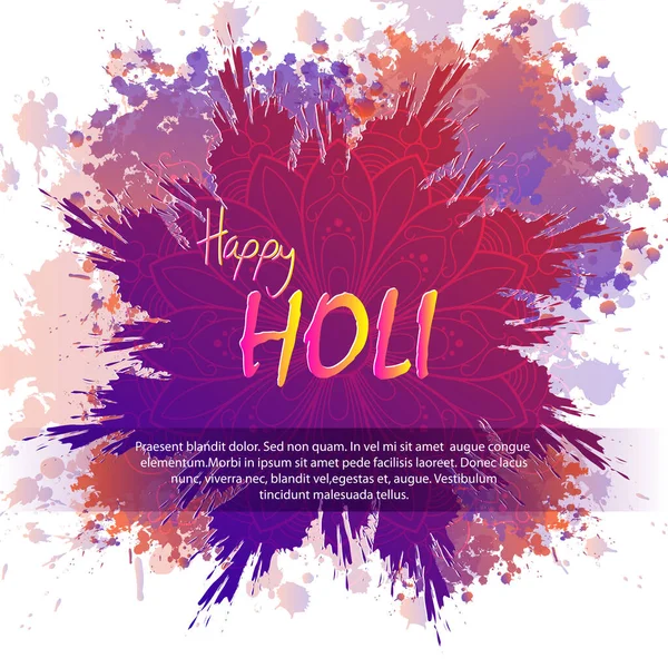 Ilustracja kolorowy szczęśliwy Hoil tło dla festiwalu kolorów w Indiach — Wektor stockowy