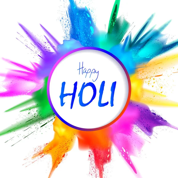 Ilustracja kolorowy szczęśliwy Hoil tło dla festiwalu kolorów w Indiach — Wektor stockowy