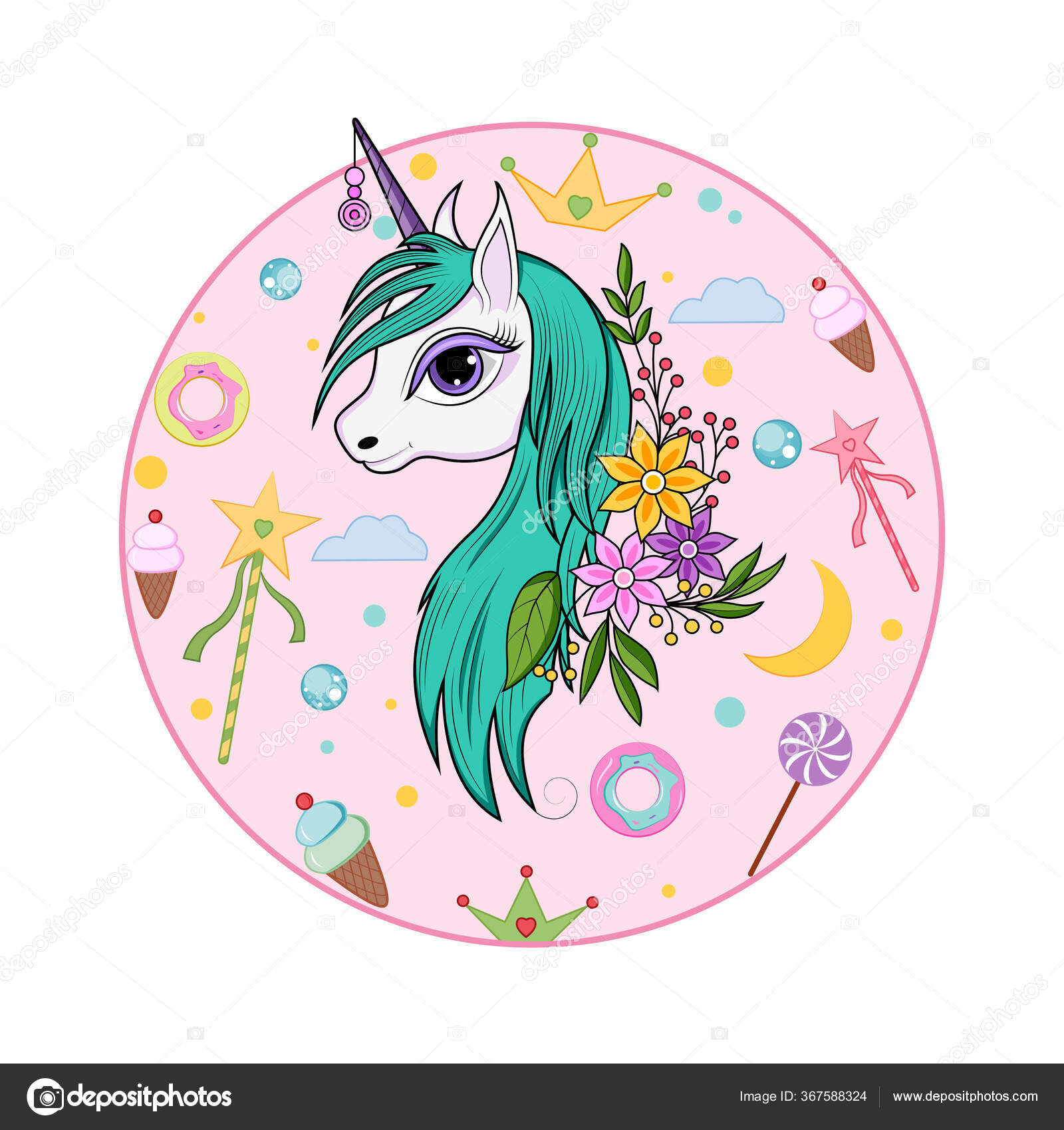 Colore Conte De Fees A La Mode Licorne Invitation Carte Modele Fond Pour Anniversaire Image Vectorielle Snapgalleria C