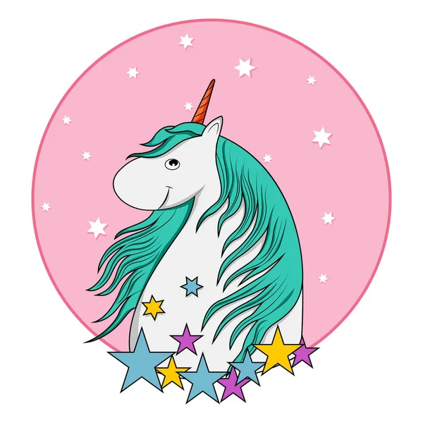 Colorido cuento de hadas de moda unicornio invitación tarjeta plantilla fondo para cumpleaños — Vector de stock