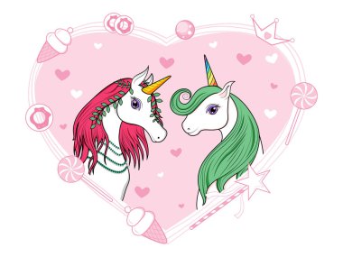 Doğum günü için renkli moda tek boynuzlu at davetiye şablonu arka planı