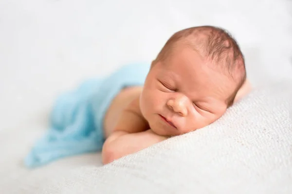 Newborn baby boy, sleeping happily — Stock Photo, Image