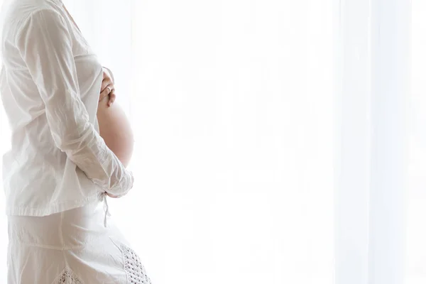 Tarafından kazanmak duran genç hamile çekici kadın portresi — Stok fotoğraf