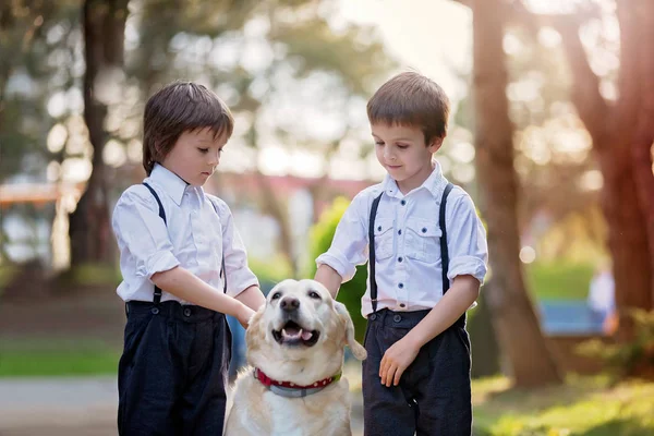 小学前男孩, 可爱的孩子, 穿着复古风格的布料 — 图库照片