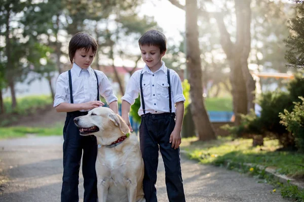 Niño pequeño preescolar, lindo niño, vestido con tela de estilo vintage —  Fotos de Stock