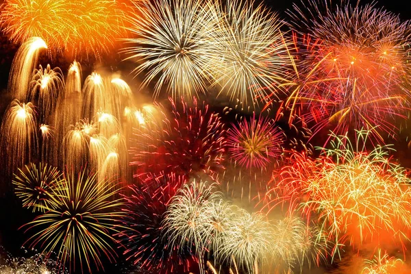 Fireworks on new years eve — Stock Photo, Image