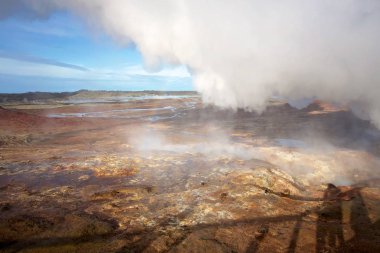 Geothermal power plant Gunnuhver in south west Iceland