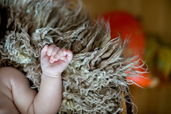 Retrato Cercano Niña Recién Nacida Estudio — Foto de Stock