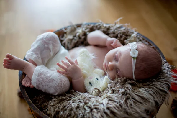Nahaufnahme Eines Neugeborenen Mädchens Atelier — Stockfoto