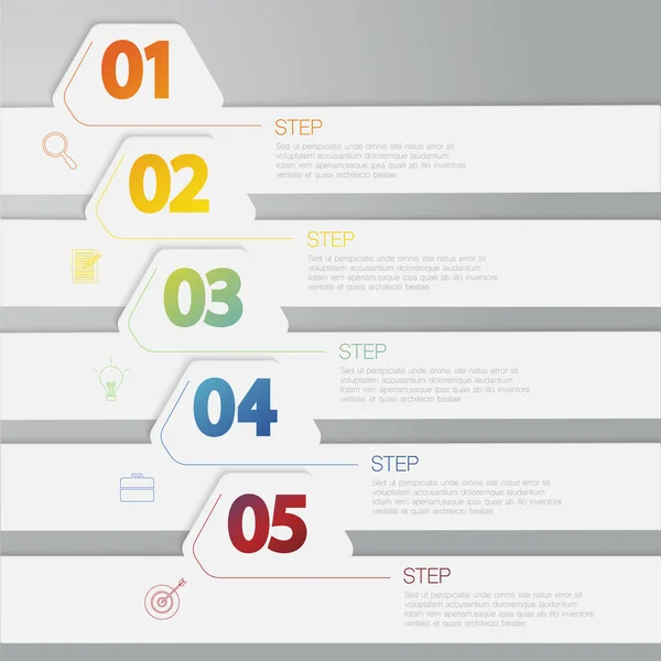 Infografía Horizontal Colorida Ilustración Vectorial Con Opciones Cuadro Texto Puede — Archivo Imágenes Vectoriales