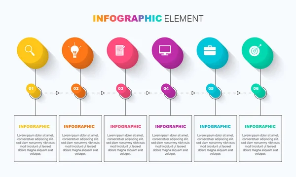 Barevnou Infografiku Textovými Poli Nebo Možnostmi Lze Použít Pro Podnikání — Stockový vektor