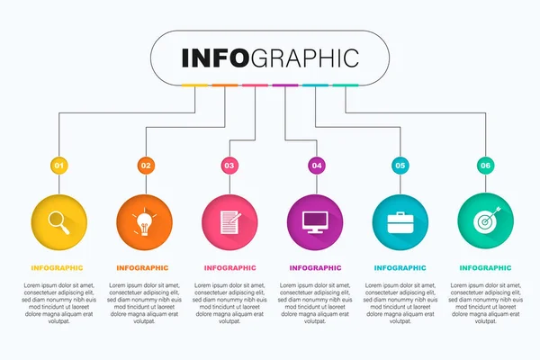 Barevné Obchodní Graf Infographic Vektorové Ilustrace Možností Místo Pro Text — Stockový vektor