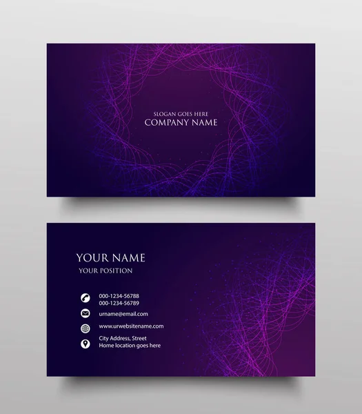 Modernes Design Für Visitenkarten Kontaktkarte Für Unternehmen Beidseitig Mit Flüssigkeitsverlauf — Stockvektor