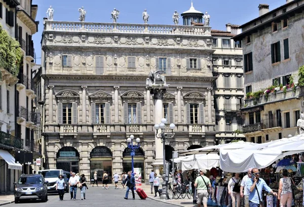 Alte Mittelalterliche Italienische Stadt Verona Stadt Gebäude Städtisch Außen Historisches — Stockfoto