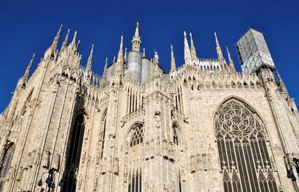 Milánó Régi Olasz Város Katedrális Duomo Középkori Épület Városi Panoráma — Stock Fotó